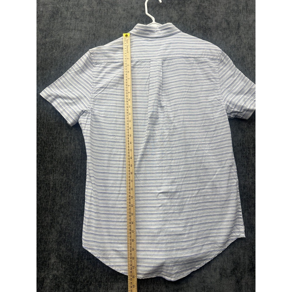 U.S. Polo Assn. Shirt Men Medium White Blue Striped Cotton Pony Logo Button Down - Picture 9 of 10
